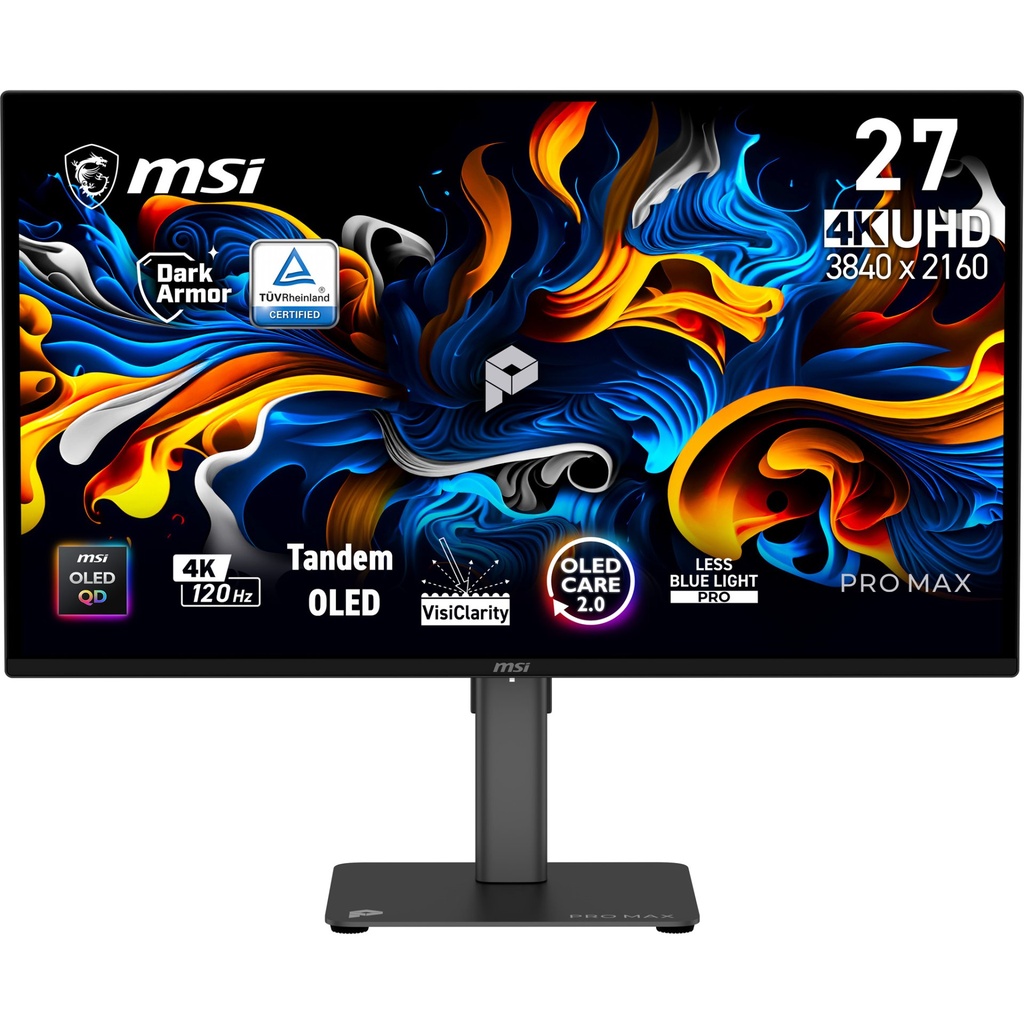 MSI Pro MAX 271UPX12G Monitor PC 67,3 cm (26.5") 3840 x 2160 Pixel UltraWide Full HD QD-OLED Nero