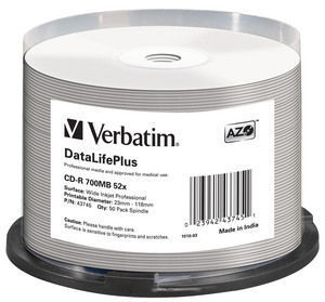 [43745] Verbatim CD-R 52x DataLifePlus 700 MB 50 pz