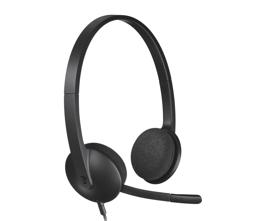 ORIGINAL Logitech Accessori per computer nero 981-000475 USB - Headset H340 Auricolare Logitech, On-Ear, cablato, lunghezza cavo: 1,8 m