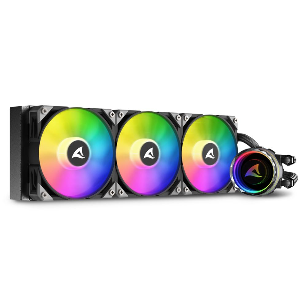 [4044951038015] Sharkoon S90 RGB Case per computer, Processore Raffreddatore di liquidi tutto in uno 12 cm Nero 1 pz