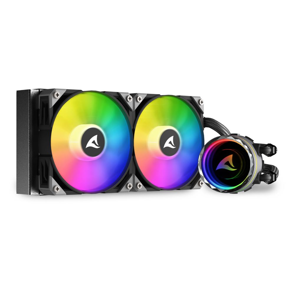 [4044951038008] Sharkoon S80 RGB Case per computer, Processore Raffreddatore di liquidi tutto in uno 12 cm Nero 1 pz