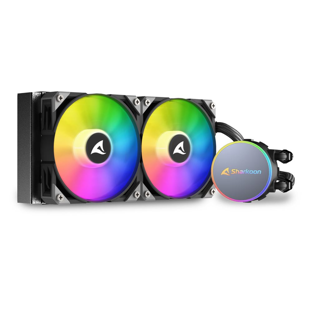[4044951037995] Sharkoon S70 rgb Case per computer, Processore Raffreddatore di liquidi tutto in uno 12 cm Nero 1 pz