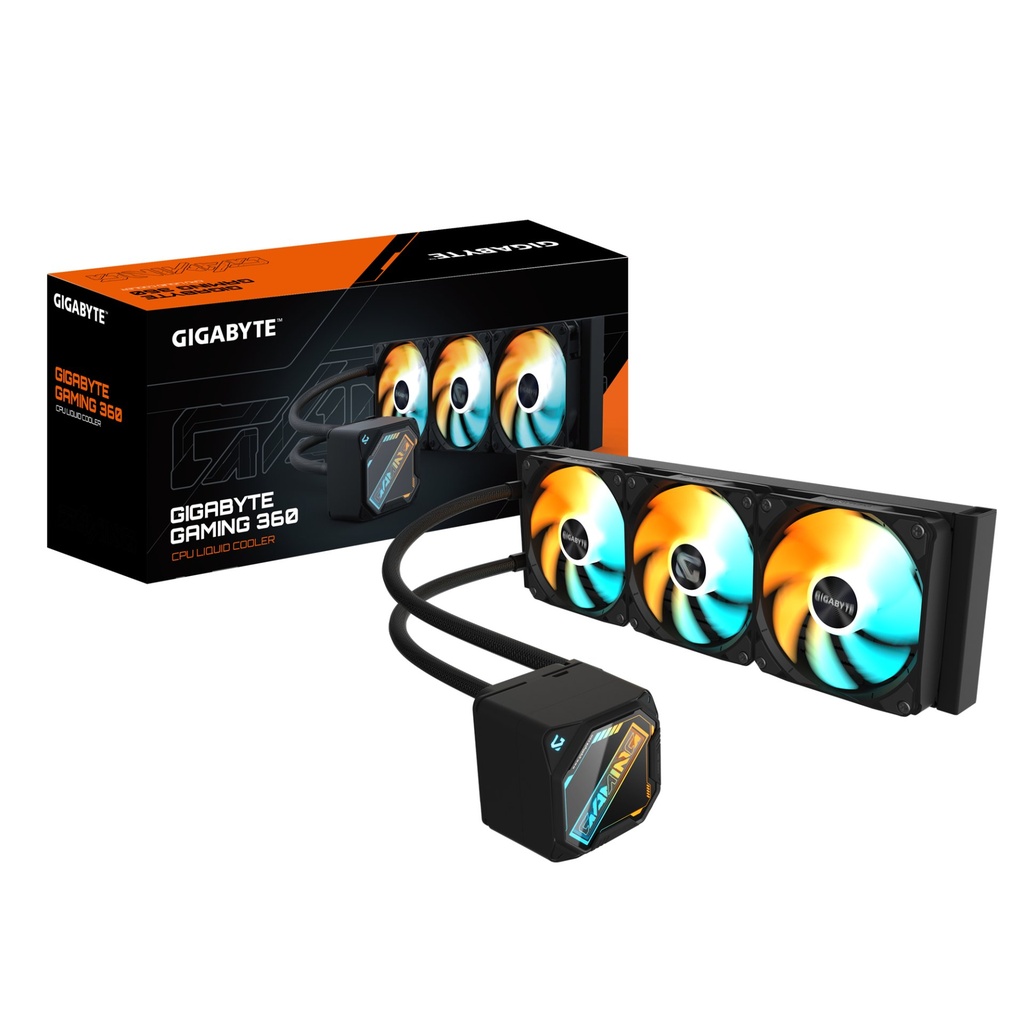 [GP-GIGABYTE GME 360] GIGABYTE GAMING 360 Raffreddamento Liquido per CPU - 3x120 mm Ventole ARGB, Meccanismo di bloccaggio a scorrimento, DAISY-CHAIN, Compatibile con Intel LGA 1851 e AMD AM5