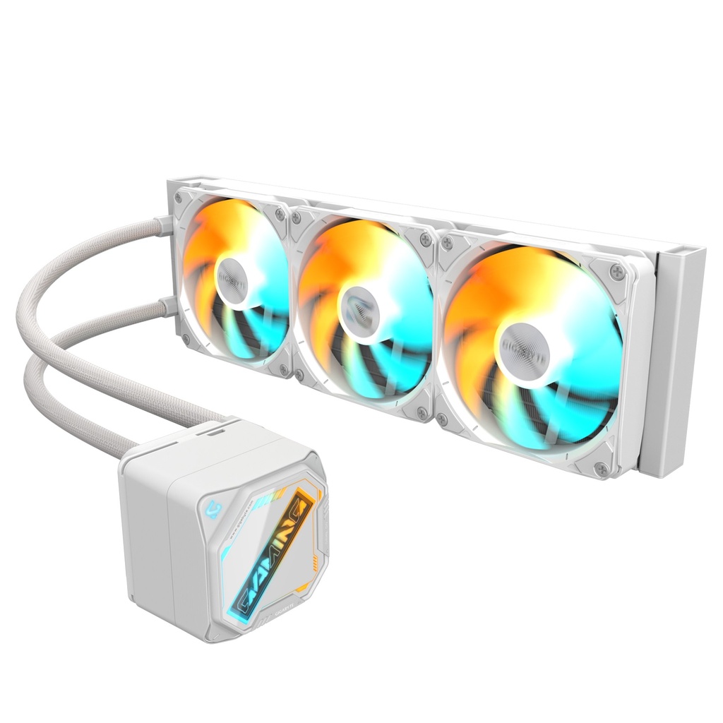 [GP-GIGABYTE GME 360I] GIGABYTE GAMING 360 ICE Raffreddamento Liquido per CPU - 3x120 mm Ventole ARGB, Meccanismo di bloccaggio a scorrimento, DAISY-CHAIN, Compatibile con Intel LGA 1851 e AMD AM5