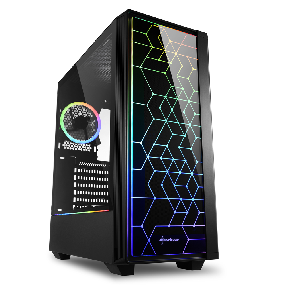 [4044951028153] Sharkoon RGB LIT 100 Midi Tower Nero