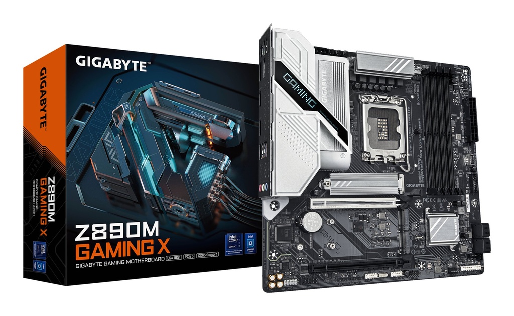 [Z890M GAMING X] GIGABYTE Z890M GAMING X Motherboard - Supports Intel Core Ultra (Series 2) CPUs, 8+1+2 phases VRM, up to 8800MHz DDR5 (OC), 1xPCIe 5.0 + 2xPCIe 4.0, 2.5GbE LAN, USB 3.2 Gen 1