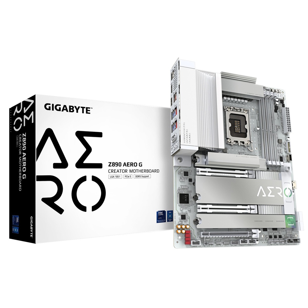 [Z890 AERO G] GIGABYTE Z890 AERO G Scheda Madre - Supporta CPU Intel Core Ultra (Serie 2), VRM a 16+1+2 fasi, fino a 8800MHz DDR5 (OC), 1xPCIe 5.0 + 4xPCIe 4.0, Wi-Fi 7, LAN 2.5GbE, Thunderbolt 4