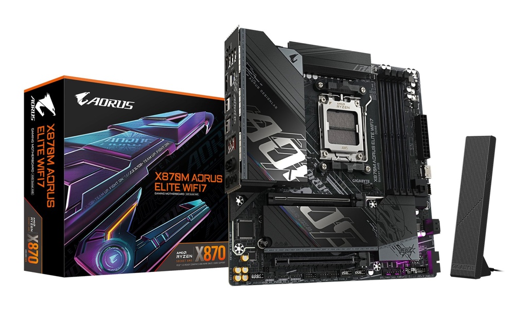 [X870M A ELITE WF7] GIGABYTE X870M AORUS ELITE WIFI7 Scheda Madre – Supporta CPU AMD Ryzen 9000, VRM digitale a 14+2+2 fasi, fino a 8200 MHz DDR5 (OC), 1 x PCIe 5.0 + 1 x PCIe 4.0, Wi-Fi 7, LAN 2.5 GbE, USB 4