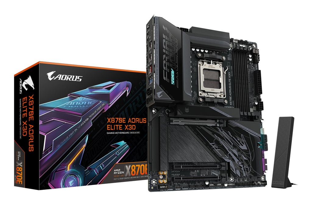 [X870E A Elite X] GIGABYTE X870E AORUS ELITE X3D Scheda Madre – Supporta CPU AMD Ryzen 9000, VRM Digitale a 16+2+2 fasi, fino a 9000 Hz DDR5 (OC), 2 x PCIe 5.0 + 2 x PCIe 4.0, Wi-Fi 7, LAN 5 GbE, USB 4