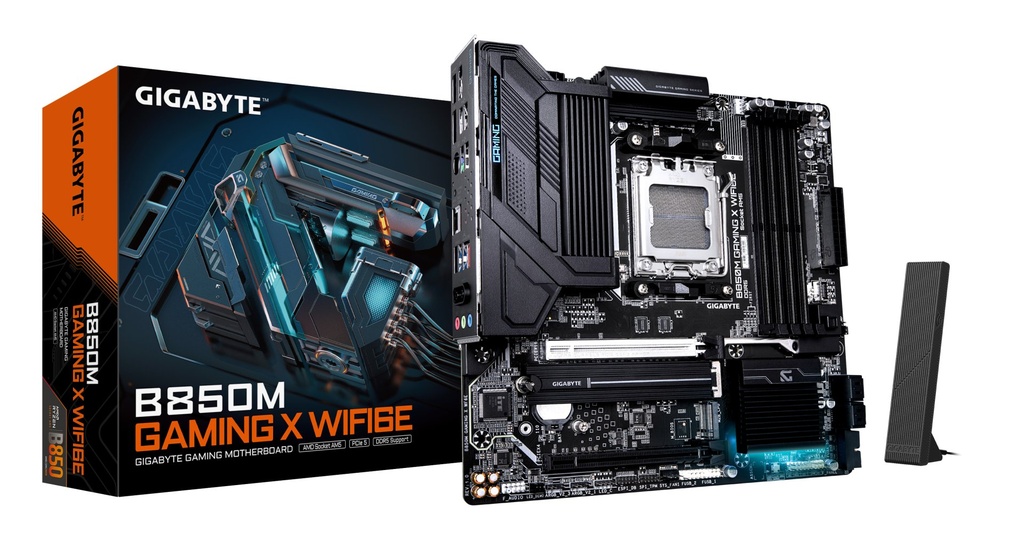 [B850M GAMING X WF6E] GIGABYTE B850M GAMING X WIFI6E Scheda Madre - Processori AMD Ryzen Serie 9000, VRM Digitale 10+2+2 fasi, fino a 8200MHz DDR5 (OC), 1xPCIe 5.0 + 1xPCIe 4.0 M.2, LAN 2.5, WIFI 6E, USB 3.2 Gen 2.