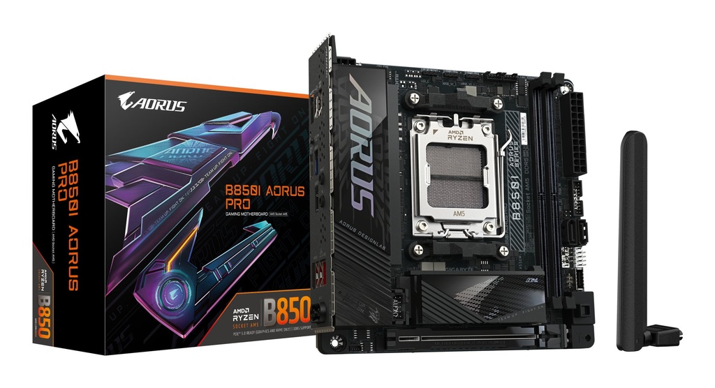 [B850I AORUS PRO] GIGABYTE B850I AORUS PRO Scheda Madre - Supporta processori AMD Ryzen Serie 9000, VRM digitale a 8+2+1 fasi, fino a 8400MHz DDR5 (OC), 1xPCIe 5.0 + 1xPCIe 4.0 M.2, 2.5LAN, WIFI 7, USB 3.2 Gen 2