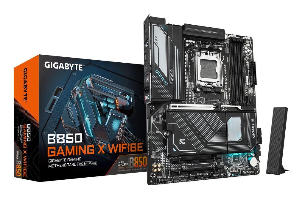 [B850 GAMING X WIFI6E] GIGABYTE B850 GAMING X WIFI6E Scheda Madre - CPU AMD Ryzen Serie 9000, VRM digitale 12+2+2 fasi, fino a 8200MHz DDR5 (OC), 1xPCIe 5.0 + 2xPCIe 4.0 M.2, LAN 2.5G, WIFI 6E, USB 3.2 Gen 2x2