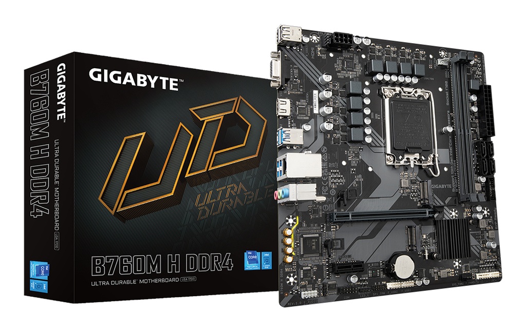 [B760M H DDR4] GIGABYTE B760M H DDR4 Scheda Madre - Supporta CPU Intel Core di 14a Generazione, 6+1+1 Fasi VRM Digitale, fino a 3200MHz DDR4 (OC), 2xPCIe 4.0 M.2, GbE LAN, USB 3.2 Gen1