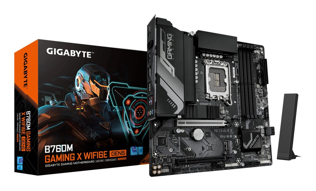 [B760M G X WF6E GEN5] GIGABYTE B760M GAMING X WIFI6E GEN5 Scheda Madre – Supporta processori Intel Core di 14a generazione, VRM a 8+1+1 fasi, fino a 5600 MHz DDR5, 2 x M.2 PCIe 4.0, Wi-Fi 6E, LAN 2.5 GbE, USB 3.2 Gen 1