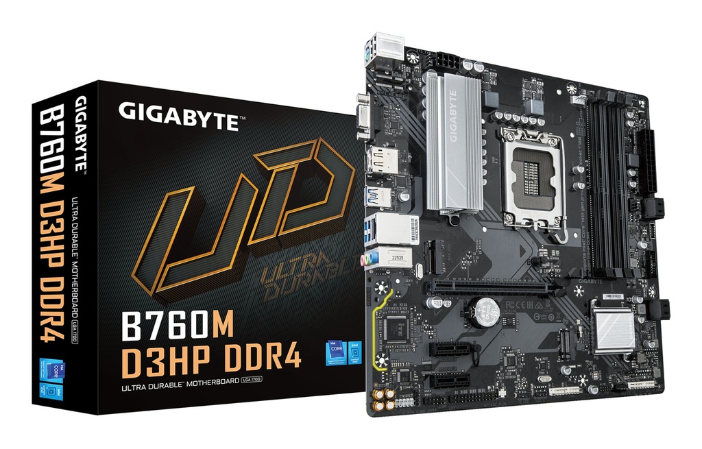 GIGABYTE B760M D3HP DDR4 Scheda Madre - Supporta CPU Intel Core di 14a Generazione, VRM Digitale a 4+1+1 Fasi, fino a 5333MHz DDR4 (OC), 2xPCIe 4.0 M.2, GbE LAN, USB 3.2 Gen1
