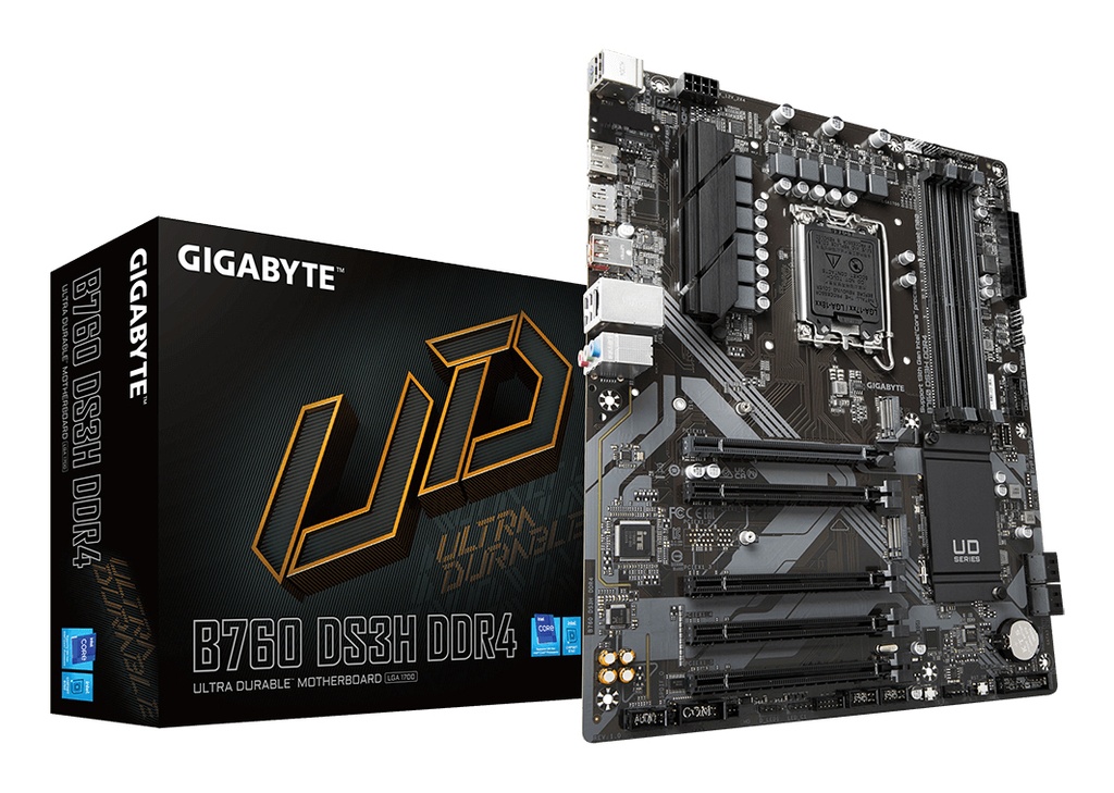 [B760 DS3H DDR4] GIGABYTE B760 DS3H DDR4 Scheda Madre - Supporta CPU Intel Core di 14a generazione, VRM digitale a 18+2+1 fasi, fino a 5333MHz DDR4 (OC), 2xPCIe 4.0 M.2, GbE LAN, USB 3.2 Gen 2