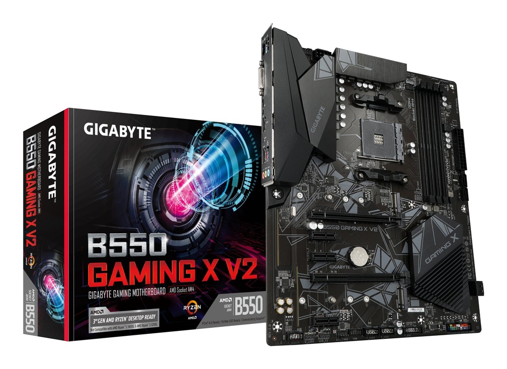 [B550 GAMING X V2] GIGABYTE B550 Gaming X V2 Scheda madre - CPU AMD Ryzen 5000, VRM a 10+3 fasi, fino a 4733 MHz DDR4, 1xPCIe 4.0 + 1xPCIe 3.0 M.2, LAN 1GbE, USB 3.2 Gen 2