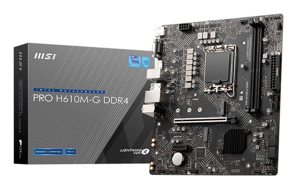 [7D46-009R] MSI PRO H610M-G DDR4 scheda madre Intel H610 LGA 1700 micro ATX
