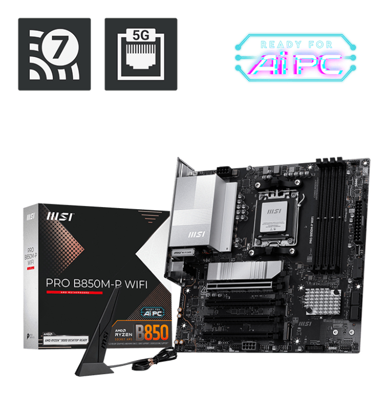 [7E71-001R] MSI PRO B850M-P WIFI scheda madre AMD B850 Socket AM5 micro ATX