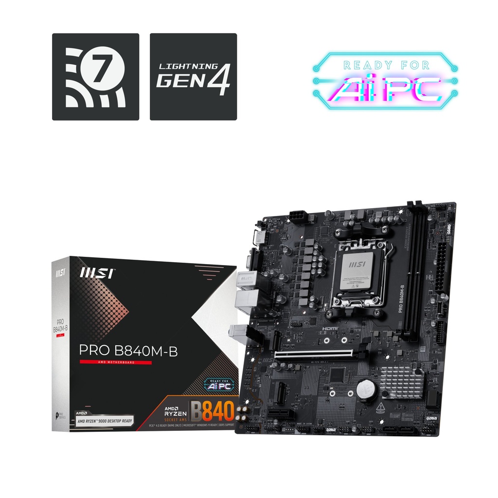 [7E76-002R] MSI PRO B840M-B scheda madre AMD B840 Socket AM5 micro ATX