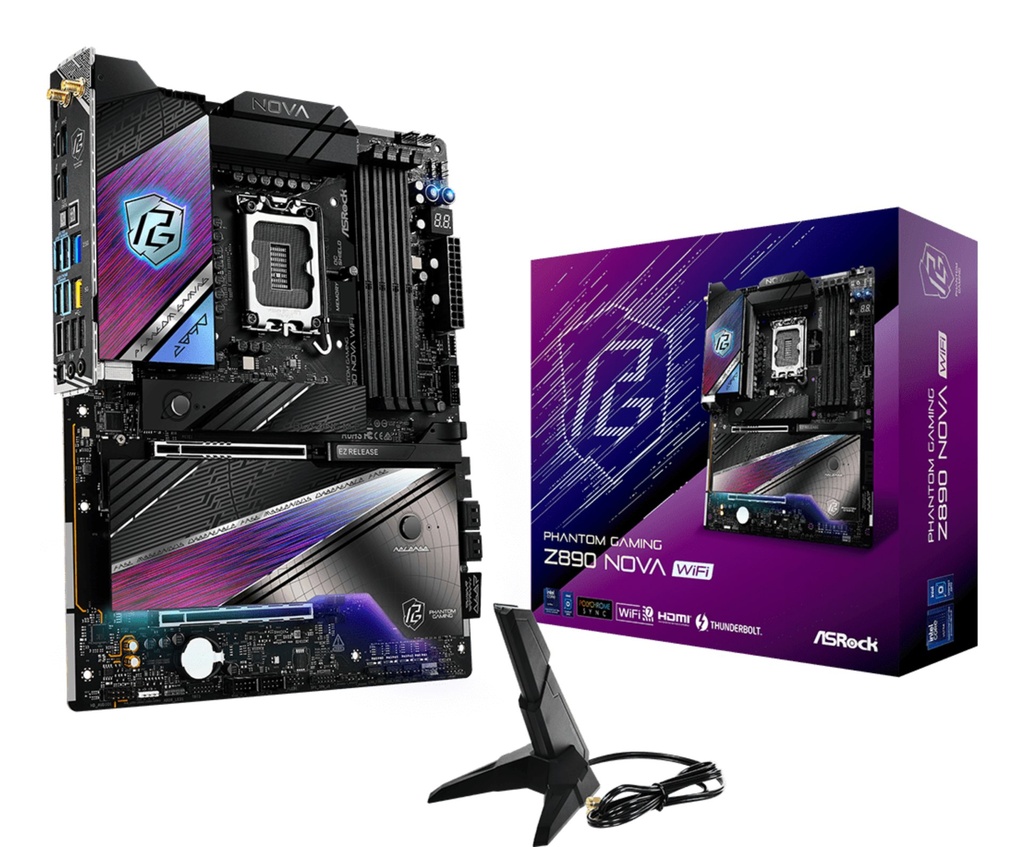 [90-MXBPS0-A0UAYZ] Asrock Phantom Gaming Z890 Nova WiFi Intel Z890 LGA 1851 (Socket V1) ATX