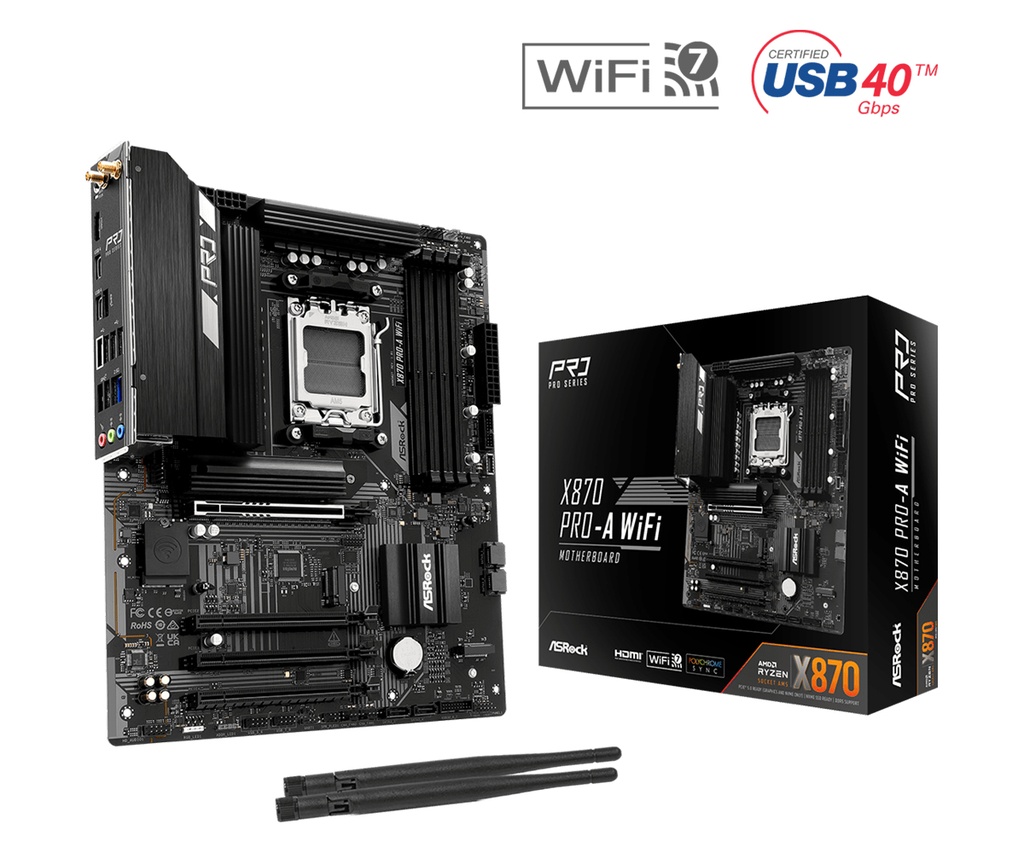 [90-MXBT6-A0UAYZ] Scheda Madre ASROCK X870 Pro-A WIFI AM5 DDR5 ATX Nero