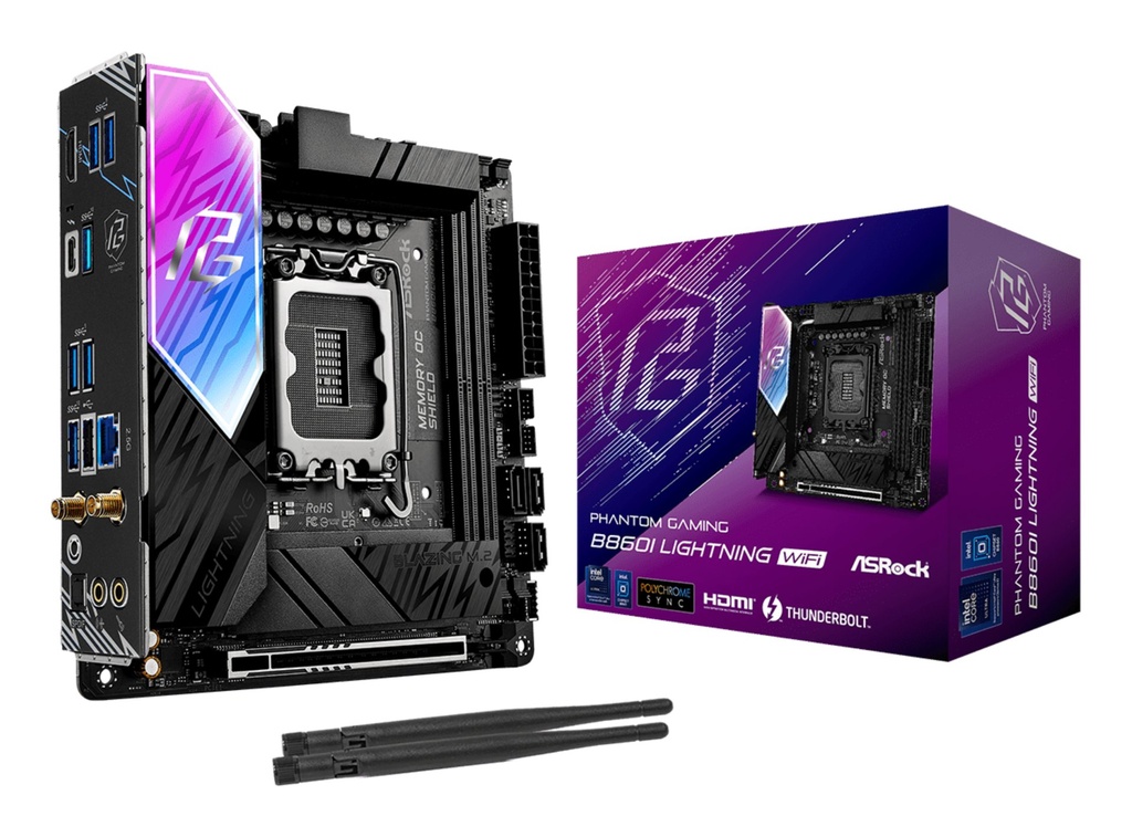 Scheda Madre ASROCK B860I Phantom Gaming Lightning WIFI LGA 1851 DDR5 Mini ITX