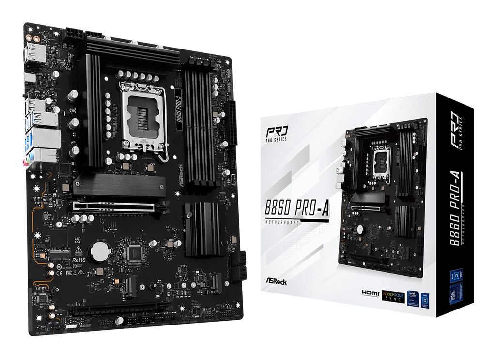 [90-MXBRN0-A0UAYZ] Asrock B860 Pro-A Intel B860 LGA 1851 (Socket V1) ATX
