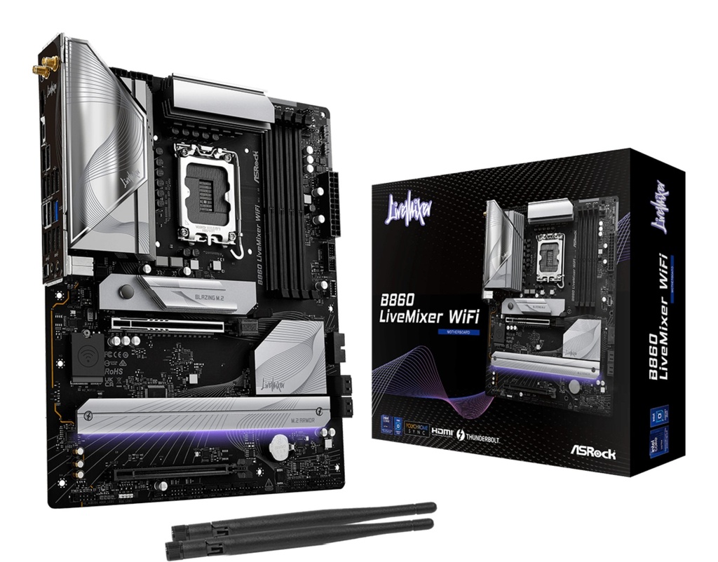 [90-MXBQV0-A0UAYZ] Asrock B860 LiveMixer WiFi Intel B860 LGA 1851 (Socket V1) ATX