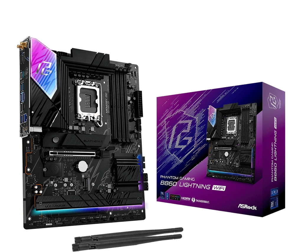 Scheda Madre ASROCK B860 Phantom Gaming Lightning WIFI LGA 1851 DDR5 ATX