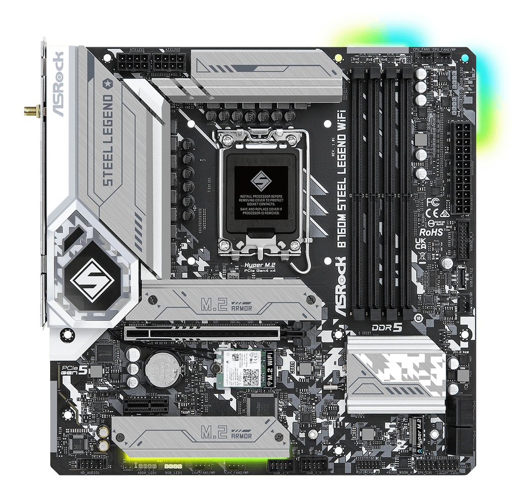 [90-MXBL70-A0UAYZ] Asrock B760M Steel Legend WiFi Intel B760 LGA 1700 micro ATX