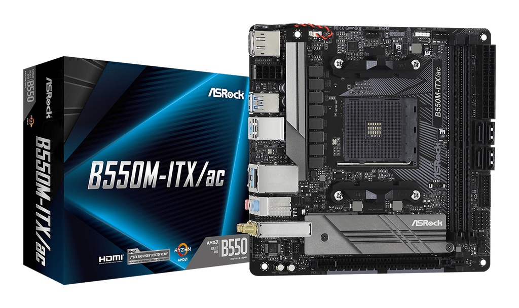 [90-MXBDH0-A0UAYZ] Asrock B550M-ITX/ac AMD B550 Socket AM4 mini ITX