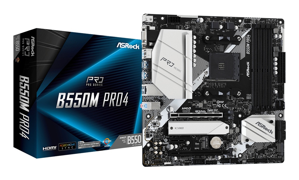 [90-MXBDK0-A0UAYZ] Asrock B550M Pro4 AMD B550 Socket AM4 micro ATX