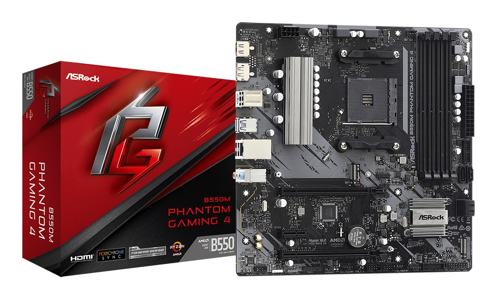 [90-MXBE90-A0UAYZ] Asrock B550M Phantom Gaming 4 AMD B550 Socket AM4 micro ATX