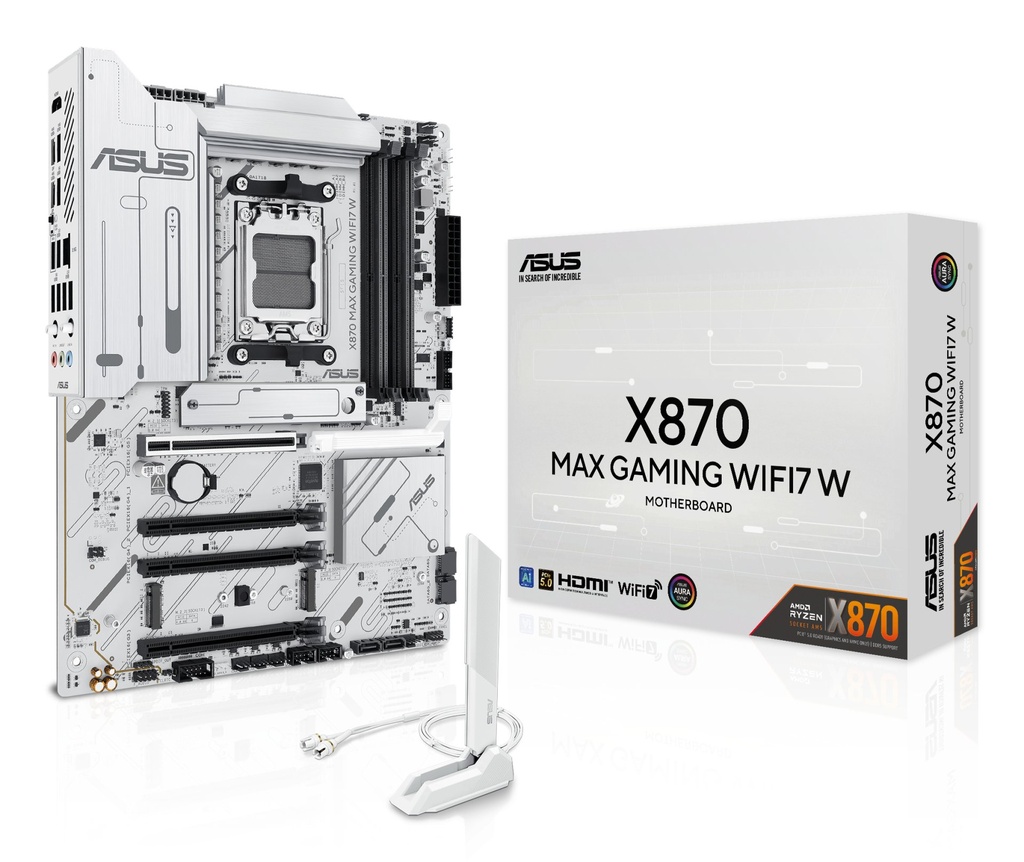 Scheda Madre ASUS X870 MAX Gaming WIFI7 ATX DDR5 Socket AM5 Bianco