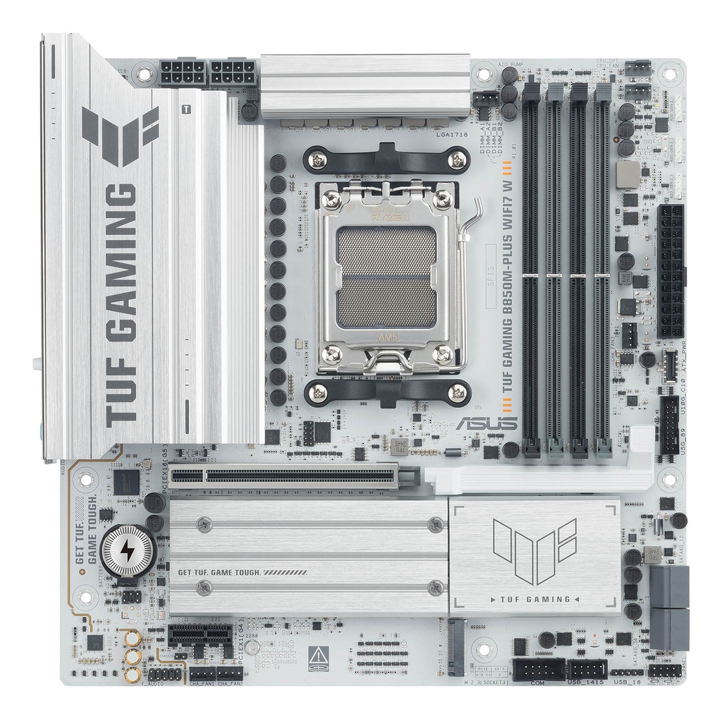 Scheda Madre ASUS TUF B850M-PLUS GAMING WIFI7 W AM5 DDR5 Micro-ATX Bianco