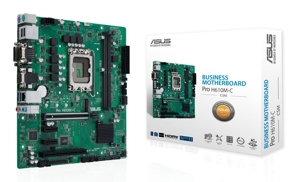 [90MB1AT0-M0EAYC] ASUS Pro H610M-C-CSM Intel H610 LGA 1700 micro ATX