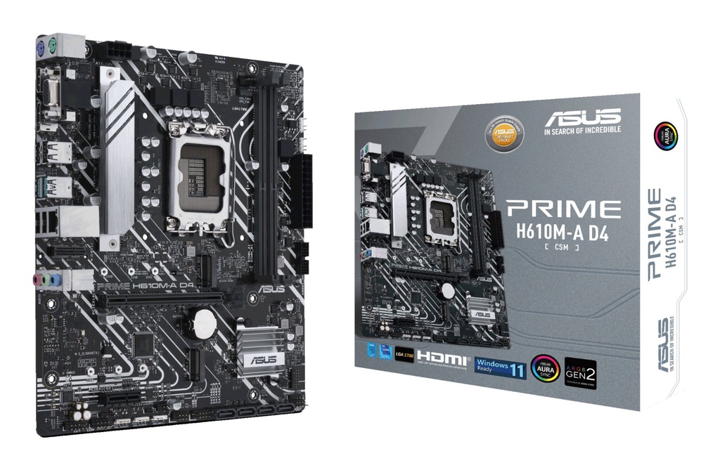 [90MB19P0-M0EAYC] ASUS PRIME H610M-A D4-CSM Intel H610 LGA 1700 micro ATX