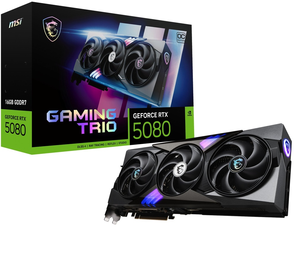[V531-005R] MSI GAMING GEFORCE RTX 5080 16G TRIO OC graphics card NVIDIA 16 GB GDDR7