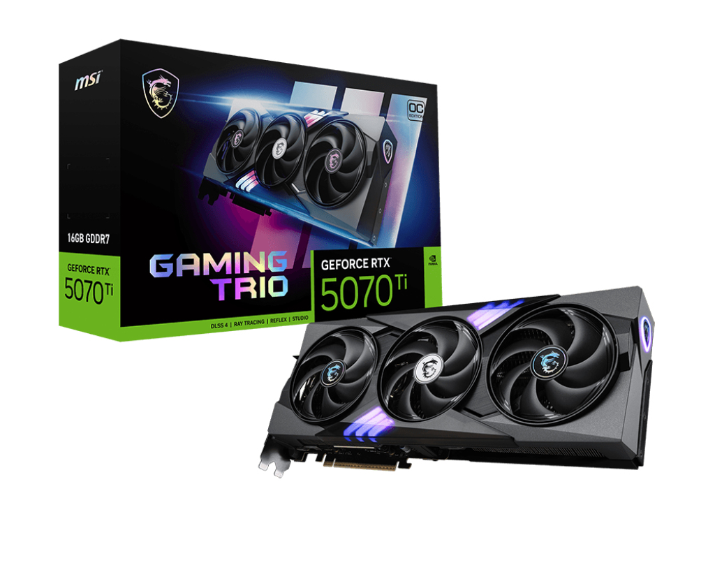 Scheda Video MSI NvidiaGeForce RTX 5070 Ti 16G Gaming TRIO OC 16GB GDDR7 Nero