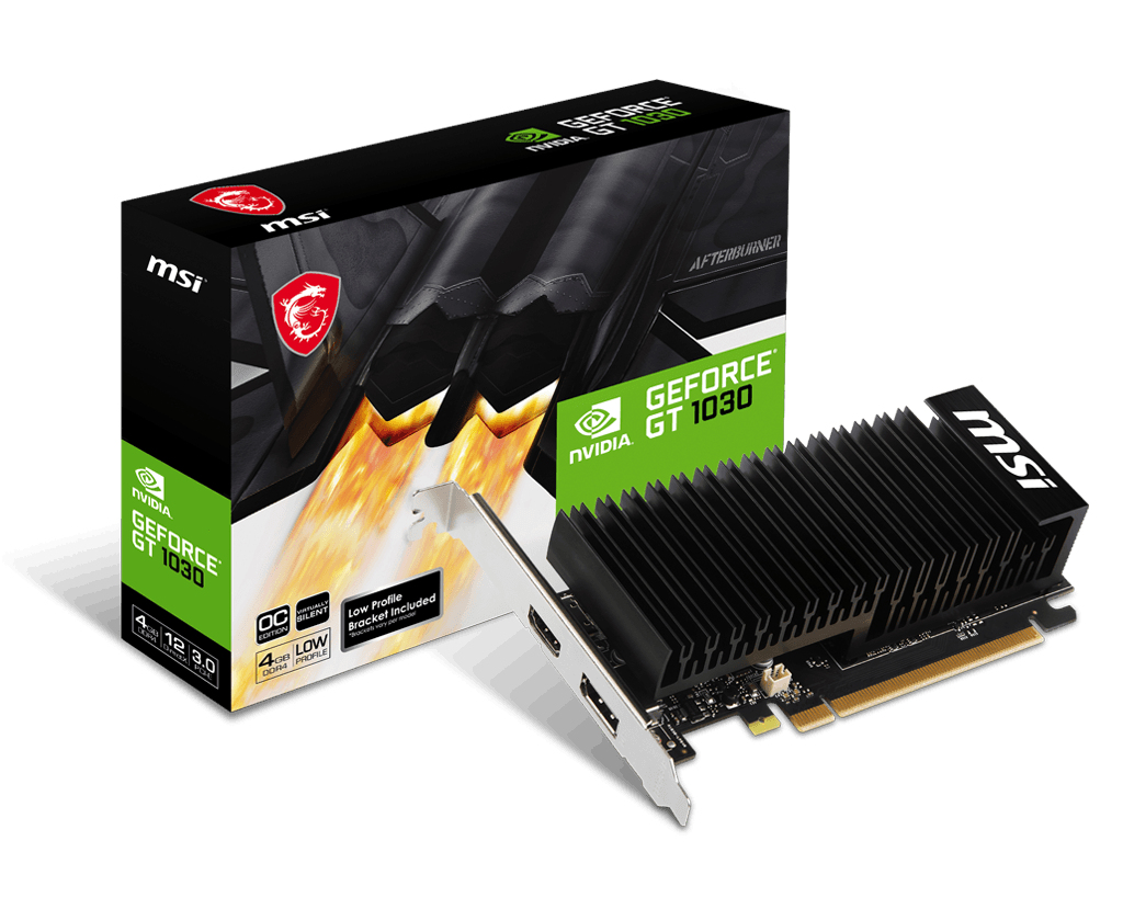 [V812-037R] MSI GeForce GT 1030 4GHD4 LP OC NVIDIA 4 GB GDDR4