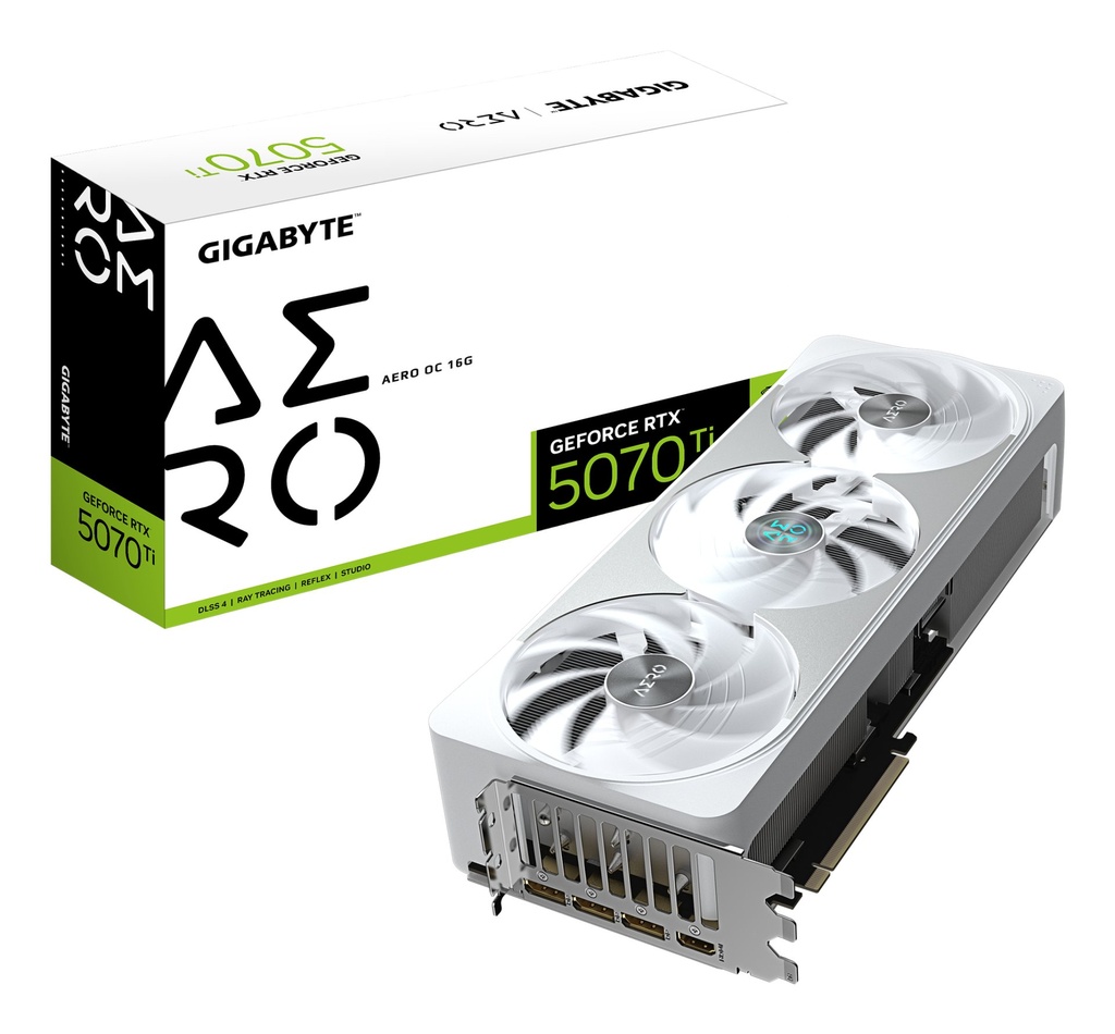 [GV-N507TAERO OC-16GD] GIGABYTE GeForce RTX 5070 Ti AERO OC 16G Scheda Grafica - 16GB GDDR7, 256 bit, PCI-E 5.0, 2588 MHz Core Clock, 3 x DP 2.1a, 1 x HDMI 2.1b, NVIDIA DLSS 4, GV-N507TAERO OC-16GD