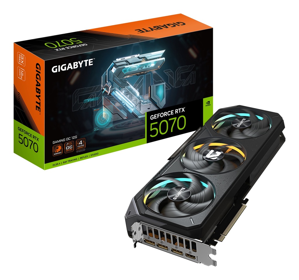 [GV-N5070GAMING OC-12GD] GIGABYTE GeForce RTX 5070 GAMING OC 12G Scheda Grafica - 12GB GDDR7, 192 bit, PCI-E 5.0, 2625 MHz Core Clock, 3 x DP 2.1a, 1 x HDMI 2.1b, NVIDIA DLSS 4, GV-N5070GAMING OC-12GD
