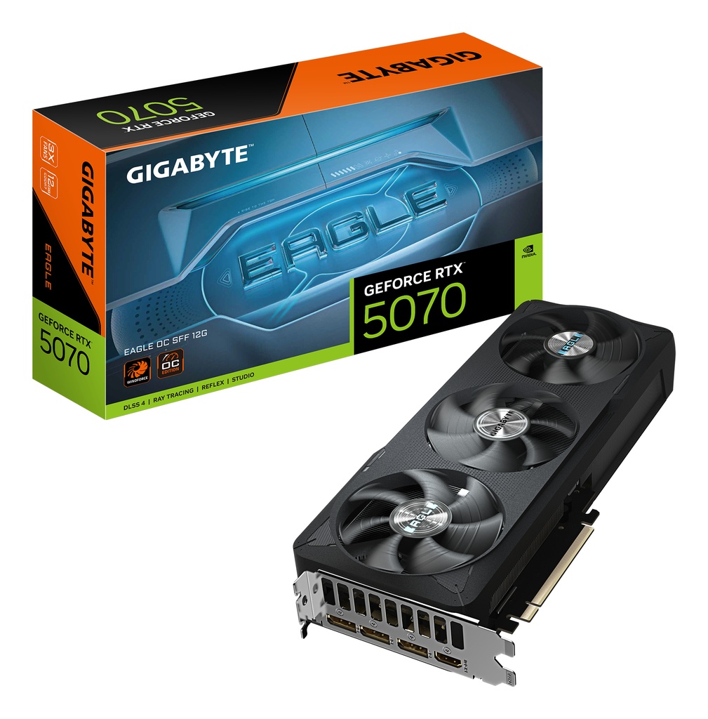 [GV-N5070EAGLE OC-12GD] GIGABYTE GeForce RTX 5070 EAGLE OC SFF 12G Scheda Grafica - 12GB GDDR7, 192 bit, PCI-E 5.0, 2587 MHz Core Clock, 3 x DP 2.1b, 1 x HDMI 2.1b, NVIDIA DLSS 4, GV-N5070EAGLE OC-12GD