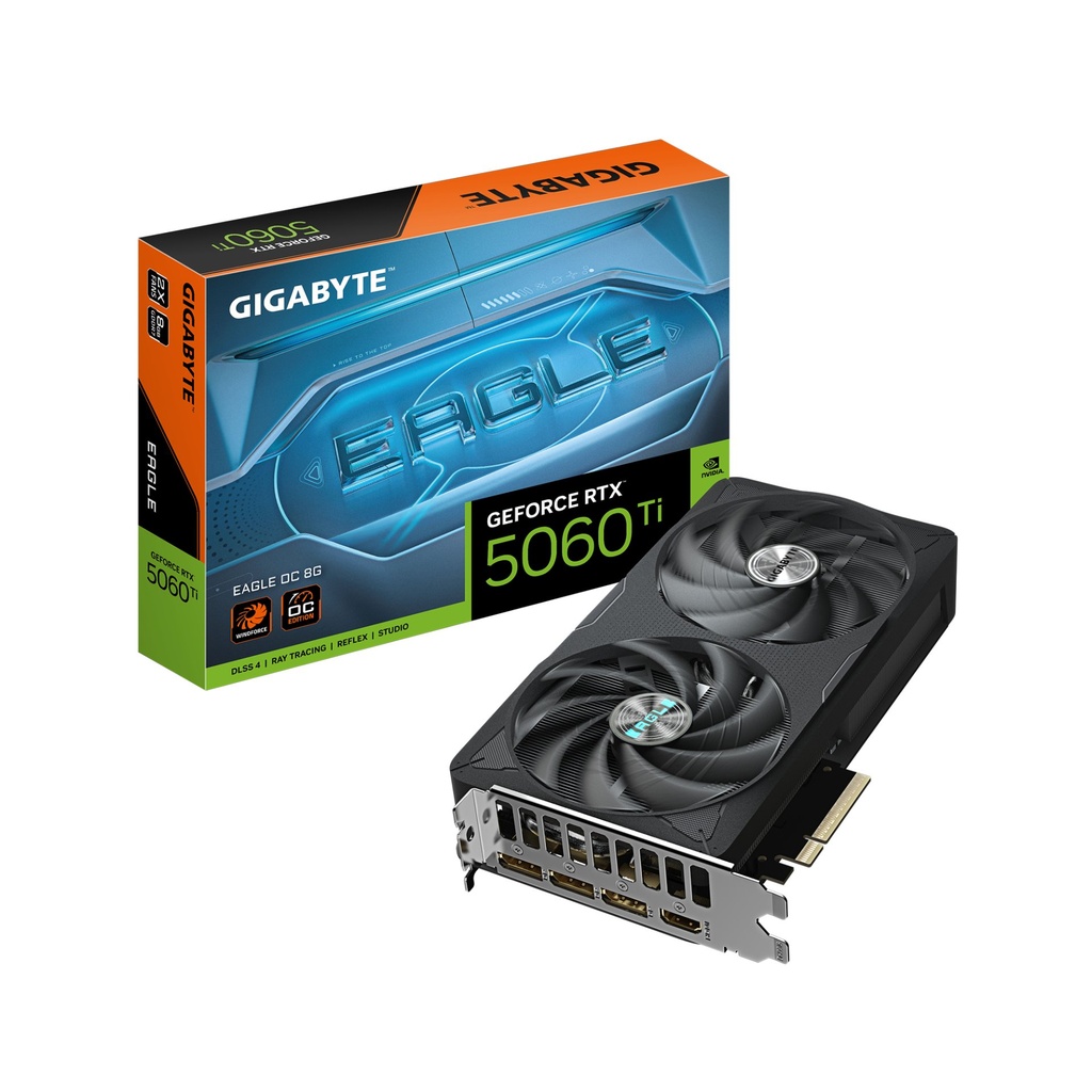 [GV-N506TEAGLE OC-8GD] GIGABYTE GeForce RTX 5060 Ti EAGLE OC 8G Scheda Grafica – 8 GB GDDR7, 128 bit, PCI-E 5.0, 2617 MHz Frequenza del core, 3 x DisplayPort, 1 x HDMI, GV-N506TEAGLE OC-8GD
