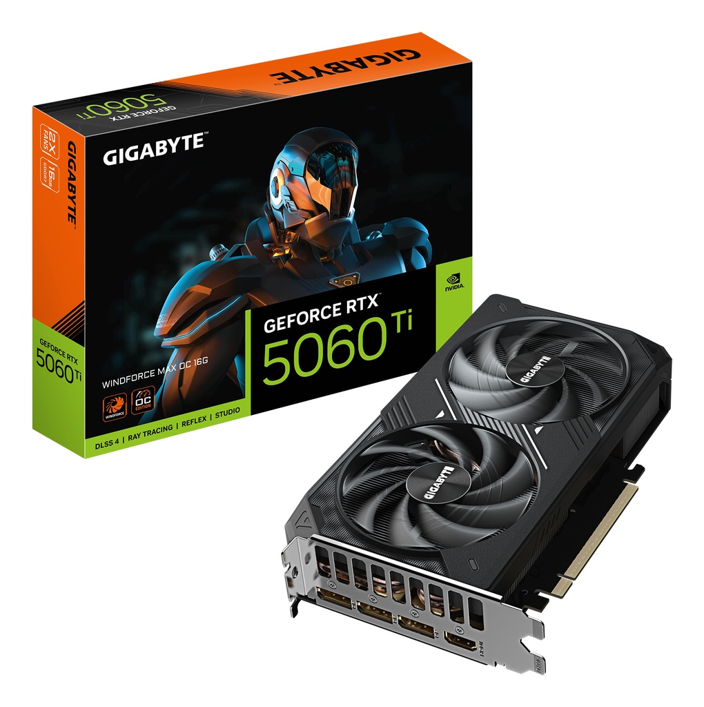 [GV-N506TWF2MAX OC-16GD] GIGABYTE GeForce RTX 5060 Ti WINDFORCE MAX OC 16G Scheda Grafica – 16 GB GDDR7, 128 bit, PCI-E 5.0, 2587 MHz Frequenza del core, 3 x DisplayPort, 1 x HDMI, NVIDIA DLSS 4, GV-N506TWF2MAX OC-16GD