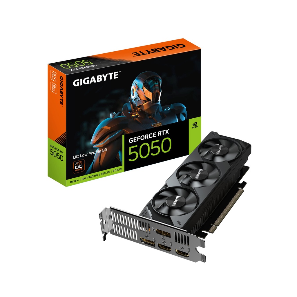 [GV-N5050OC-8GL] GIGABYTE GeForce RTX 5050 OC Low Profile 8G Scheda Grafica - 8GB GDDR6, 128bit, PCI-E 5.0, 2587MHz Frequenza core, 2 x DP, 2 x HDMI, NVIDIA DLSS 4, GV-N5050OC-8GL