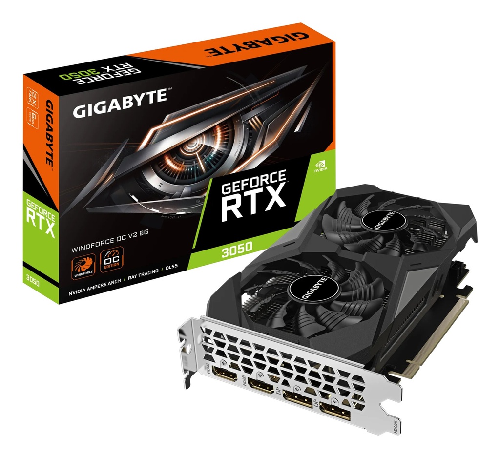 Scheda Video Gigabyte Nvidia GeForce RTX 3050 Windforce OC V2 6GB GDDR6 Nero