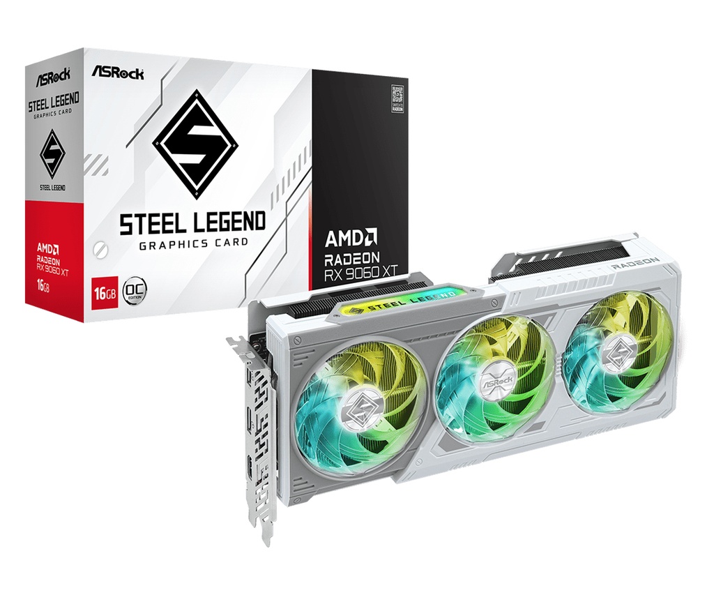 Scheda Video ASRock AMD Radeon 9060 XT SL 16GB GDDR6 Bianco