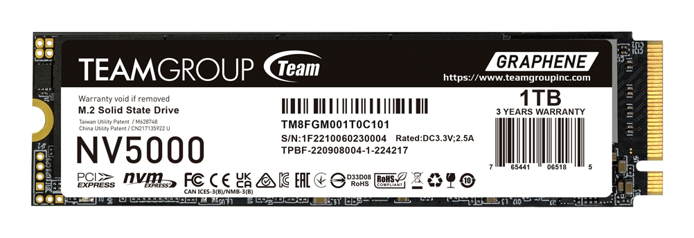 SSD Teamgroup 1TB NV5000 TM8FGM001T0C101 PCIe M.2  PCIe 4.0 x4